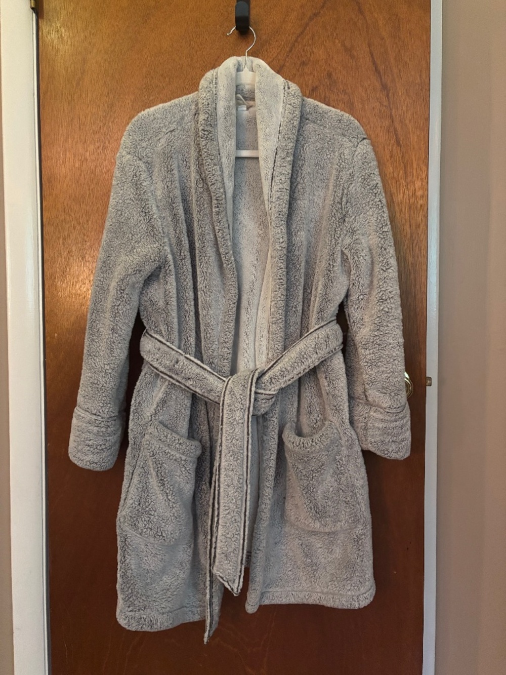 aerie Plush Robe | Gray | Size Medium